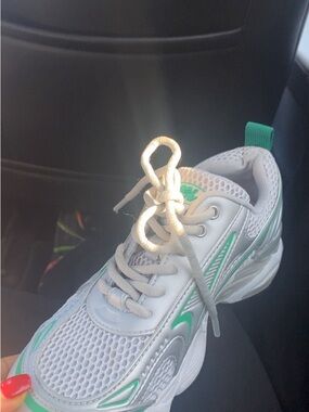 Steve Madden White Sneaker with Mint Accents